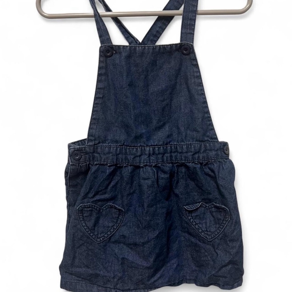 Denim Kids Overalls with Heart Pockets - 18 months